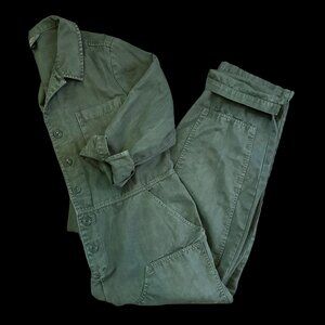 NWOT Long Sleeve Button front Boiler-suit in Army Green Sz12.